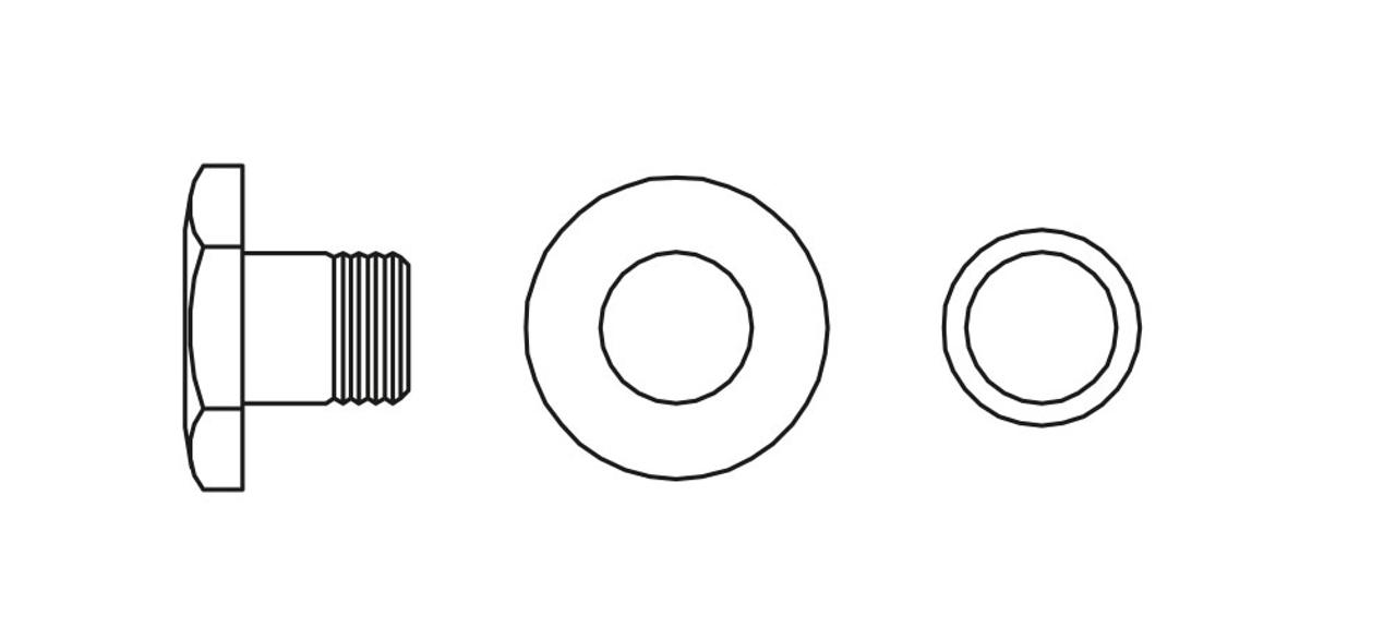 Nut + central screw for