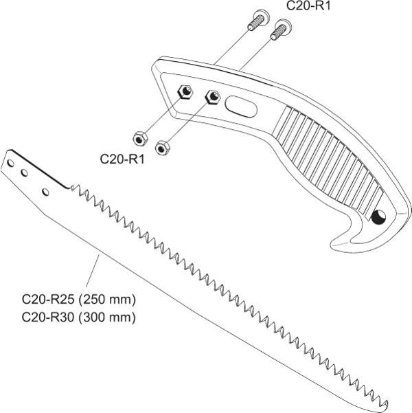 C40 - Fixed-blade saw with umbrella handle