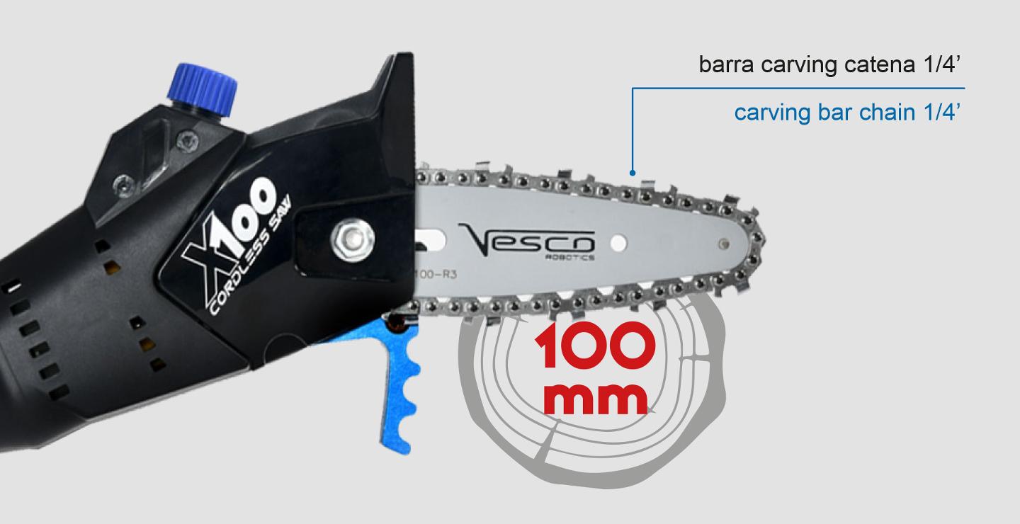 X100 AF - CORDLESS chain pole saw 100mm