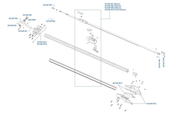 X37 AF - Podadora de pértiga inalámbrica cordless 37mm