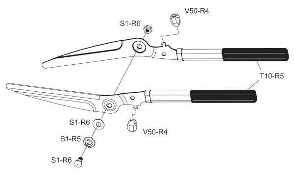 S1 - Professional hedge shears with straight blade