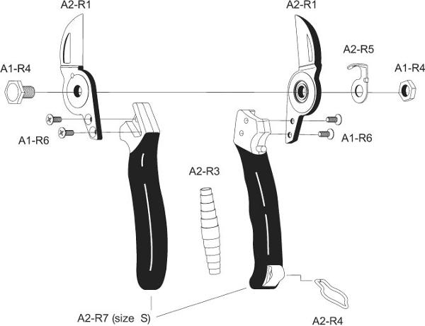 A2 - Double-cut pruning shears (size S)