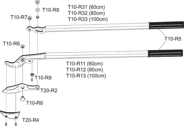 T-REX - T20 - Curved anvil branch-cutters with lever