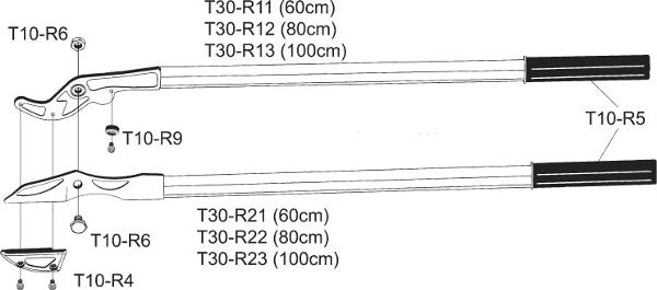 T-REX - T30 - Direct straight anvil branch-cutters